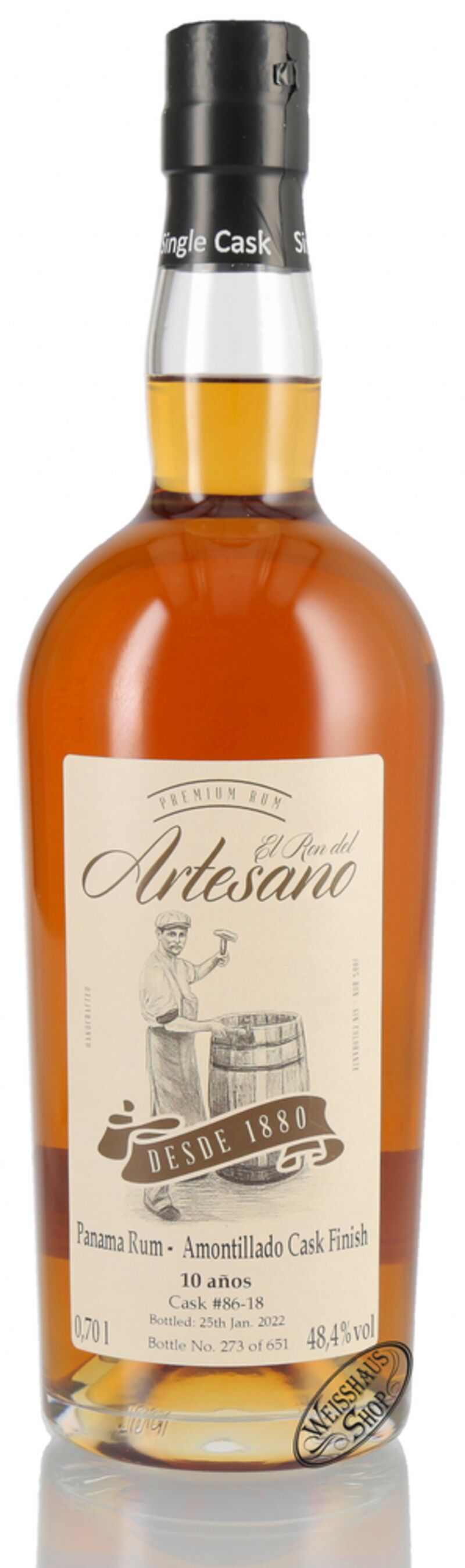 El Ron del Artesano 10 YO Amontillado Cask Finish 48,4% vol. 0,70l El Ron del Artesano 10 YO Amontillado Cask Finish 48,4% vol. 0,70l