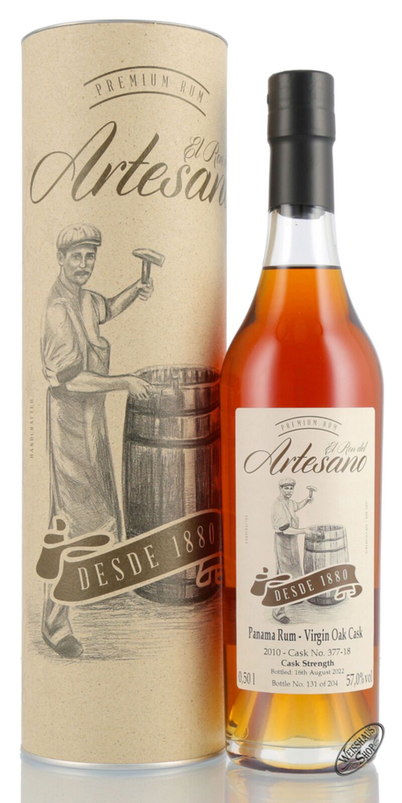 El Ron del Artesano 2010 Virgin Oak Cask Strength 57% vol. 0,50l El Ron del Artesano 2010 Virgin Oak Cask Strength 57% vol. 0,50l