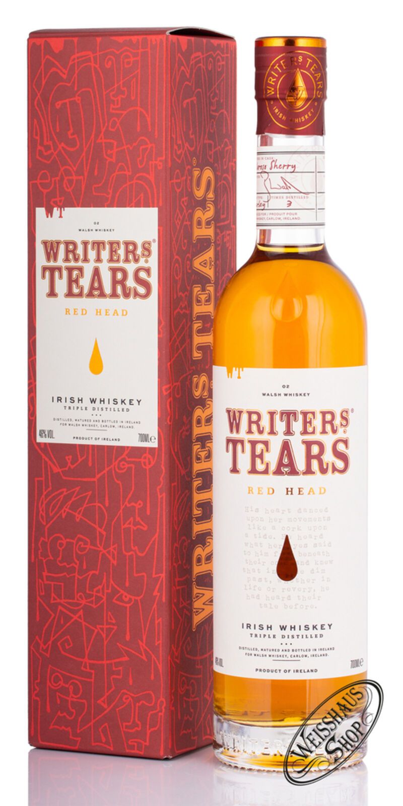 Writer's Tears Red Head Irish Whiskey 46% vol. 0,70l