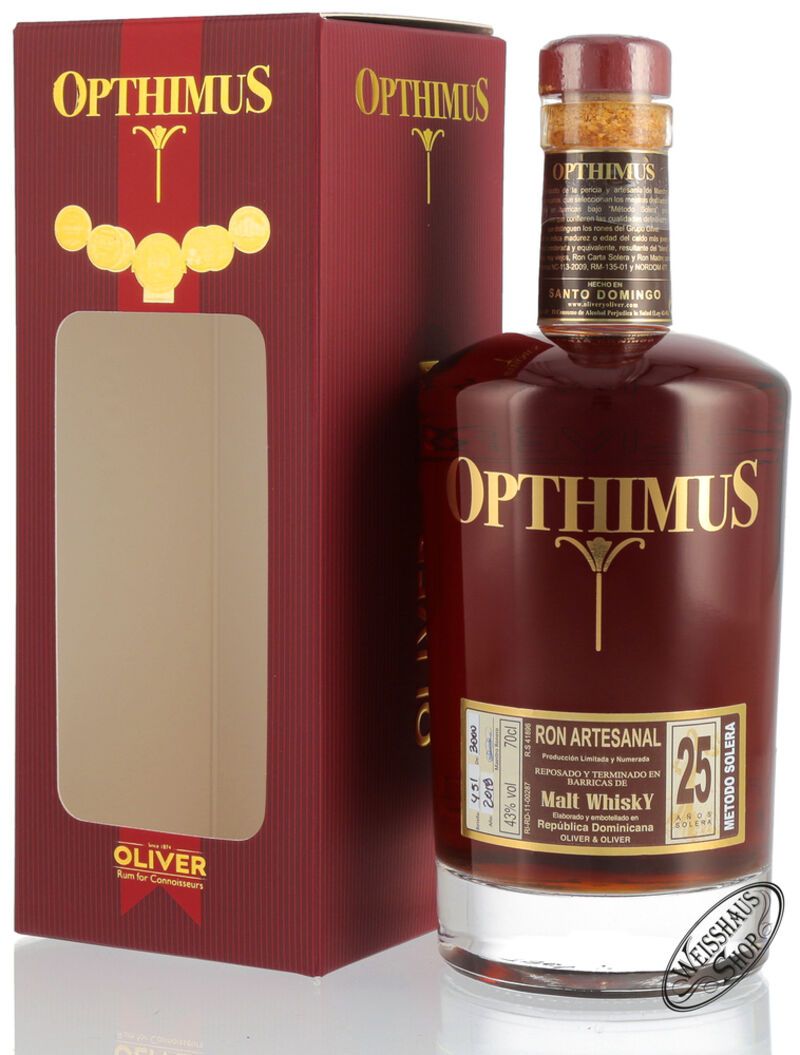 Opthimus 25 Anos Barricas de Malt Whisky 43% vol. 0,70l