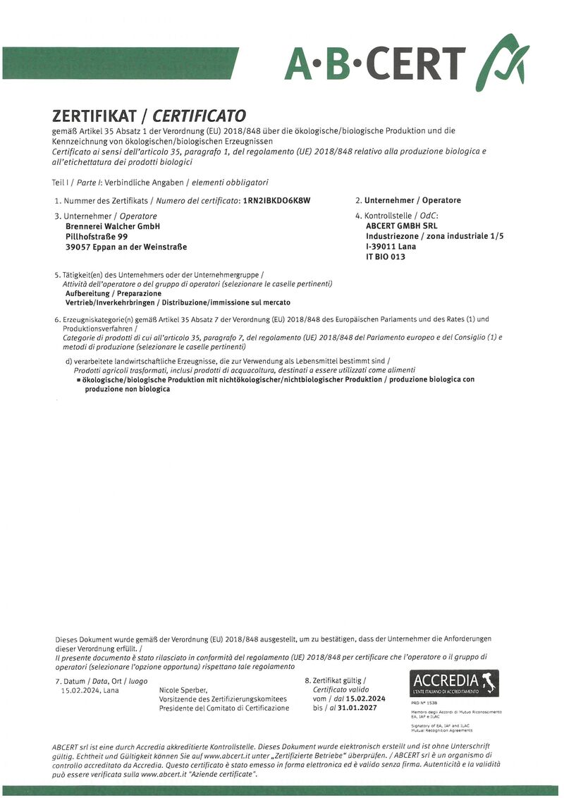Walcher Nocciola Haselnuss Likör 28% vol. 0,50l Walcher Nocciola Haselnuss Likör 28% vol. 0,50l