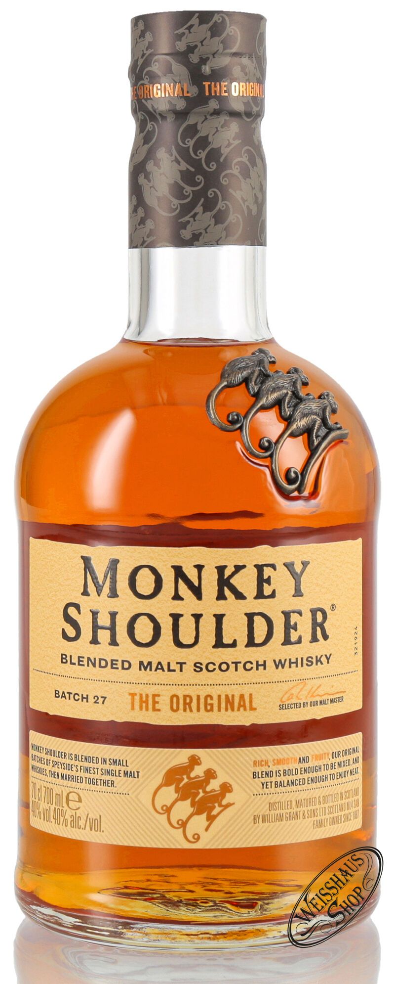 Monkey Shoulder Blended Malt Whisky 40% vol. 0,70l