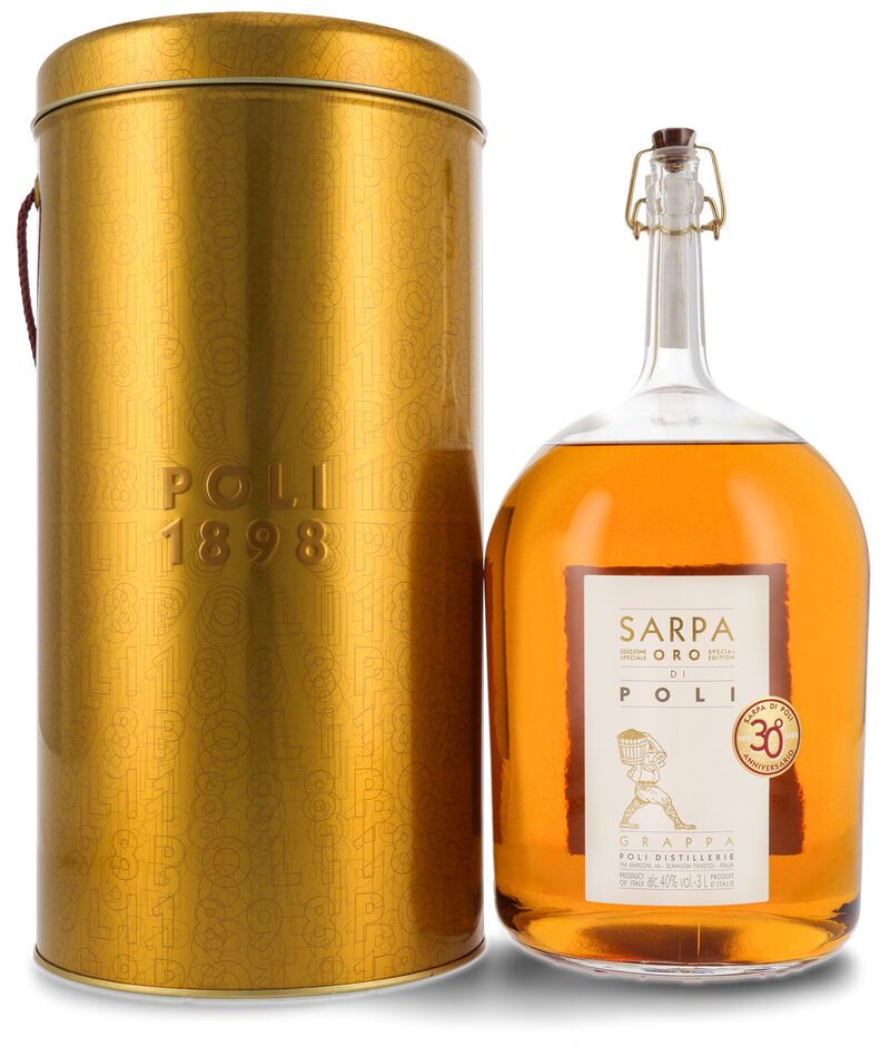 Poli Grappa Sarpa Oro di Barrique Big Mama 40% vol. 3,0l Doppelmagnum