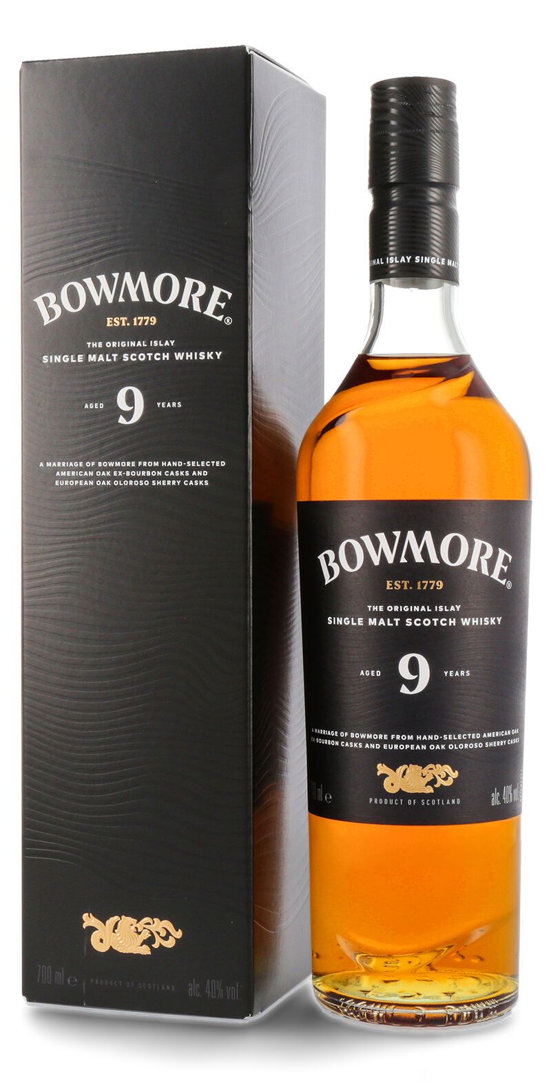 Bowmore 9 YO Islay Single Malt Whisky 40% vol. 0,70l Bowmore 9 YO Islay Single Malt Whisky 40% vol. 0,70l
