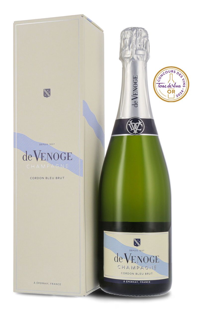 De Venoge Champagner Cordon Bleu Brut 12% vol. 0,75l Geschenkkarton