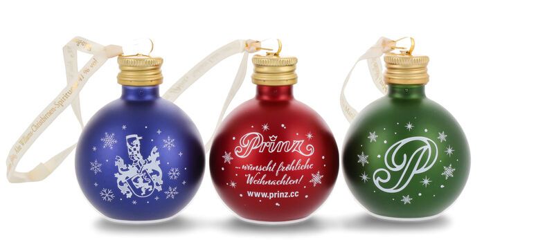 Prinz Christbaumkugeln Geschenkset Rot 3 x 0,04l