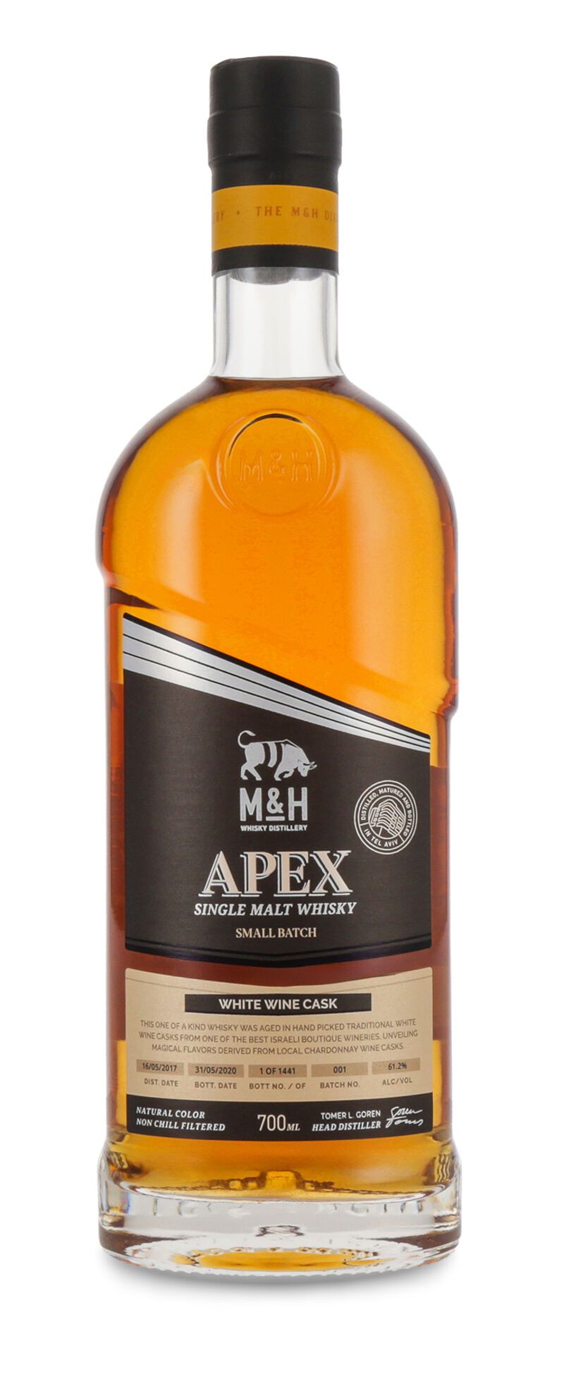M&H APEX White Wine Cask Finish Whisky 61,2% vol. 0,70l