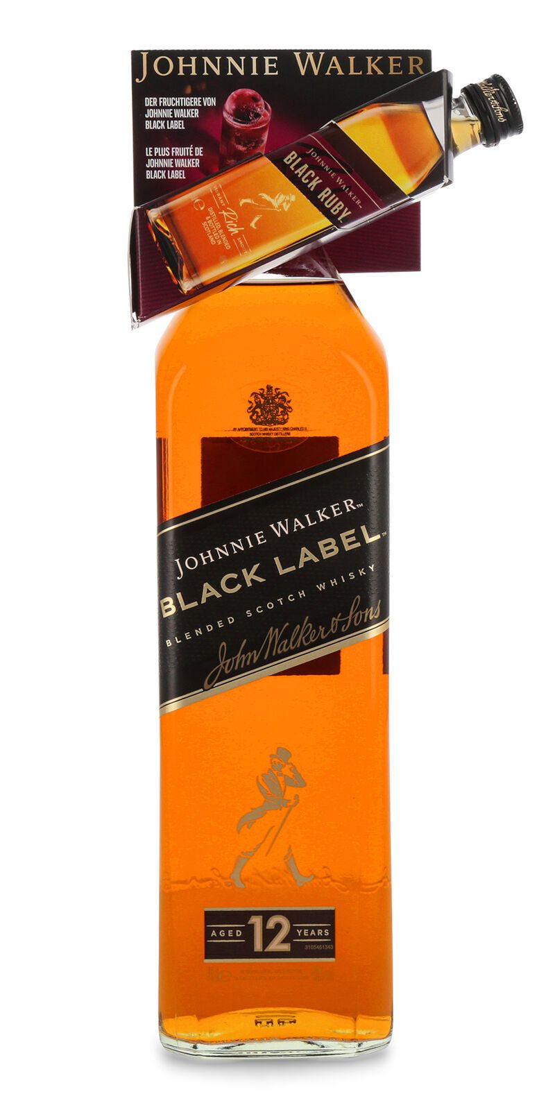 Johnnie Walker Black Label Blended Scotch Whisky 40% vol. 0,75l Geschenkset