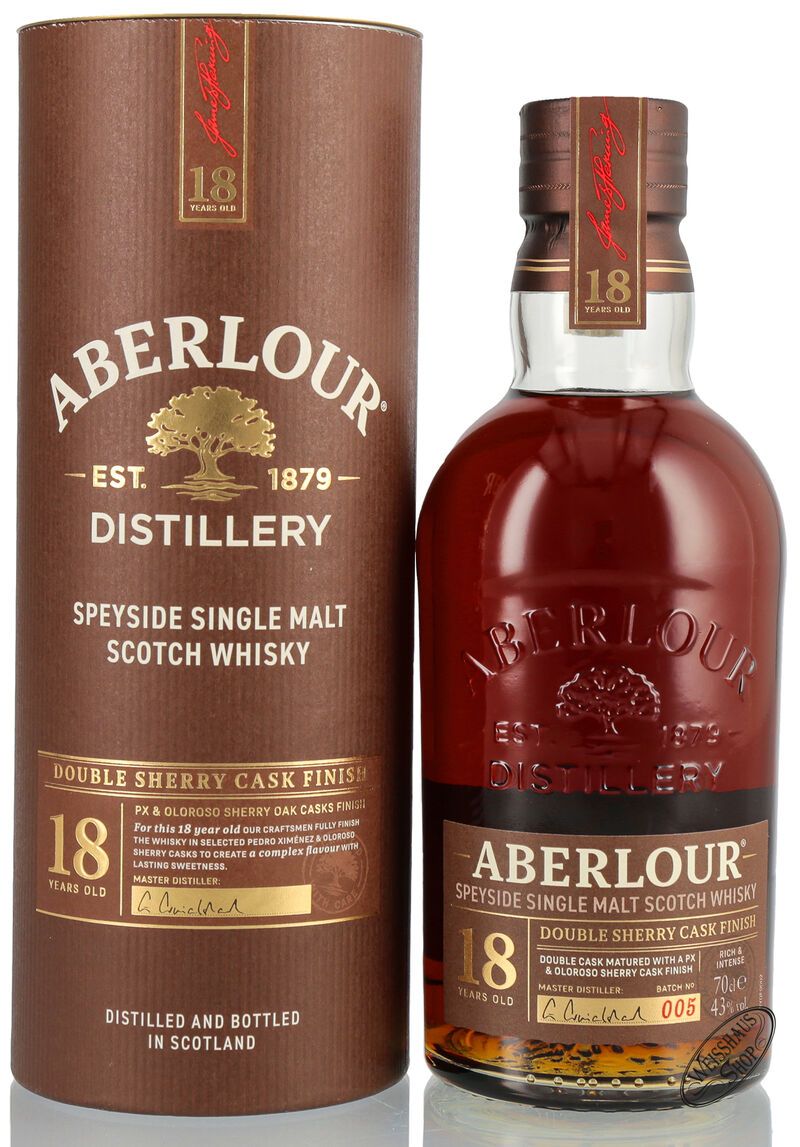 Aberlour 18 YO Double Sherry Cask Finish Whisky 43% vol. 0,70l Aberlour 18 YO Double Sherry Cask Finish Whisky 43% vol. 0,70l