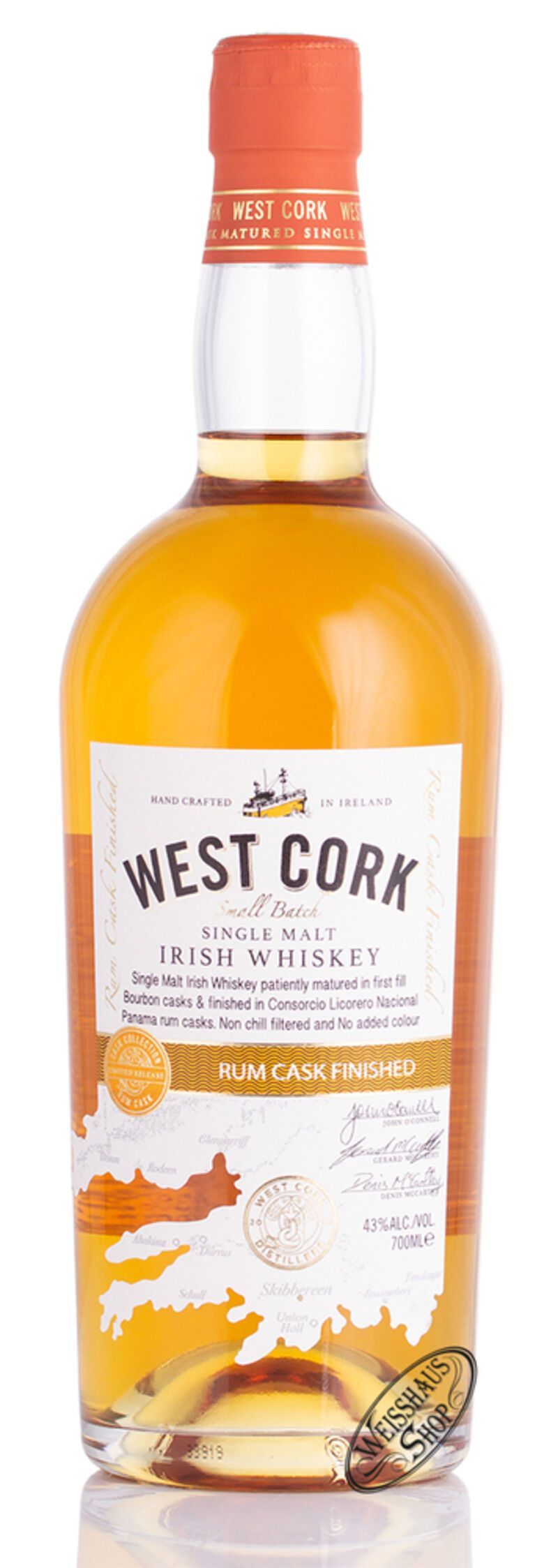 West Cork Rum Cask Single Malt Whiskey 43% vol. 0,70l