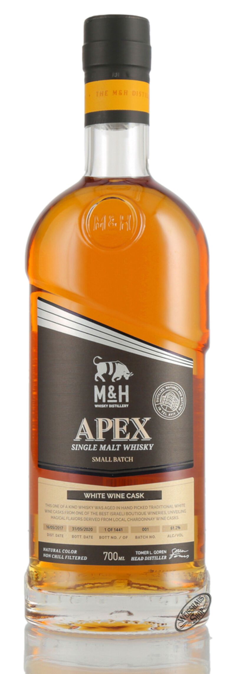 M&H APEX White Wine Cask Finish Whisky 61,2% vol. 0,70l