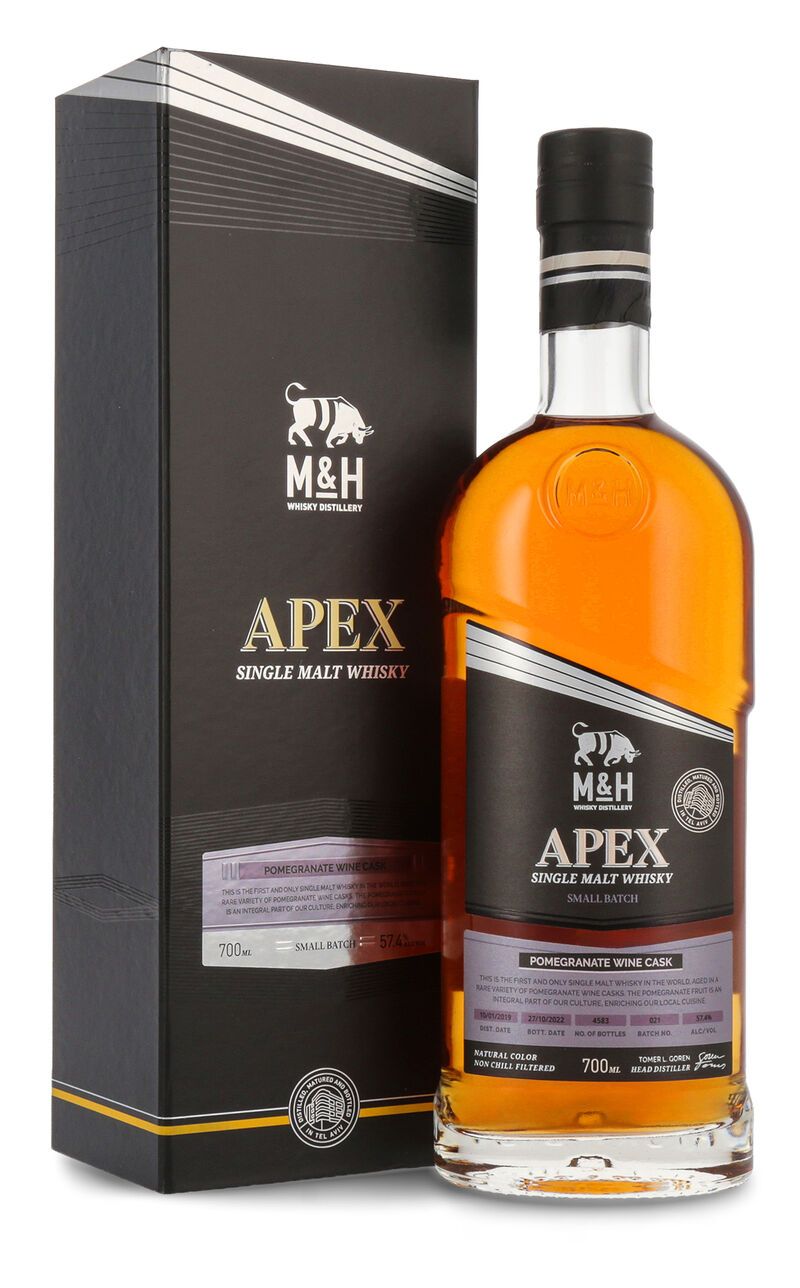 M&H APEX Pomegranate Wine Cask Whisky 57,4% vol. 0,70l