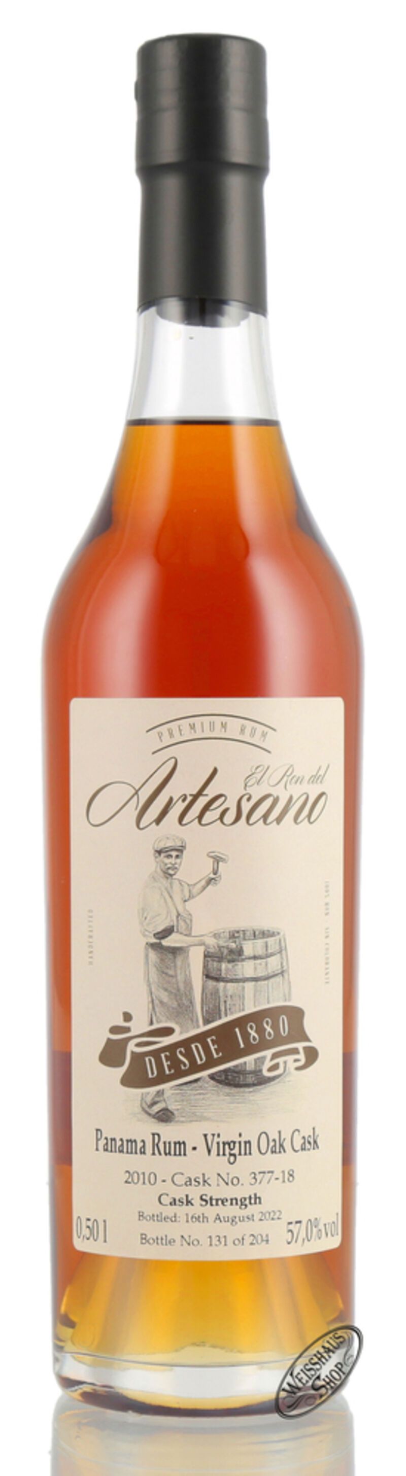 El Ron del Artesano 2010 Virgin Oak Cask Strength 57% vol. 0,50l El Ron del Artesano 2010 Virgin Oak Cask Strength 57% vol. 0,50l