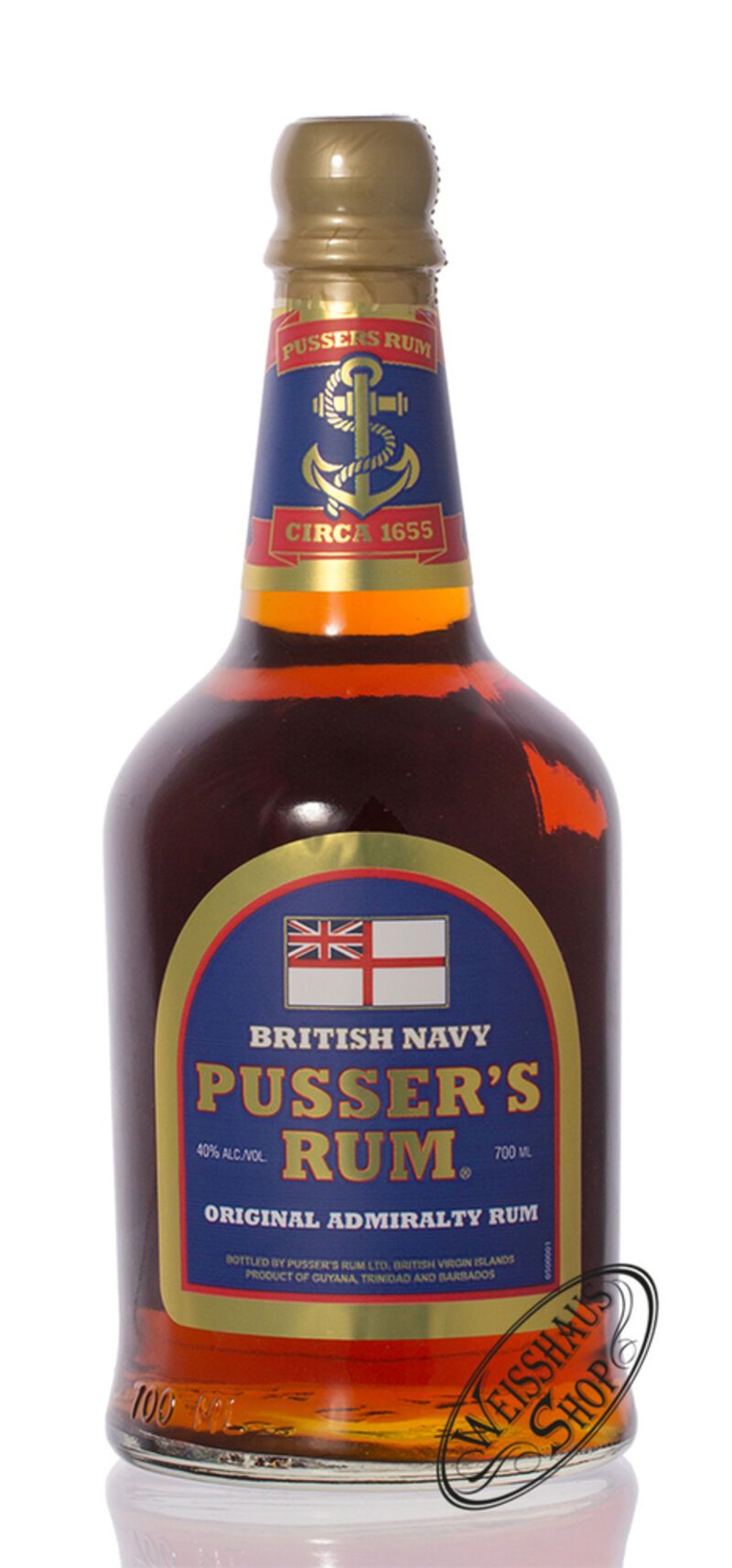 Pusser's Navy Rum Blue Label 40% vol. 0,70l