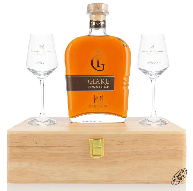 Marzadro Grappa Le Giare Amarone Geschenk-Set 41% vol. 0,70l Marzadro Grappa Le Giare Amarone Geschenk-Set 41% vol. 0,70l