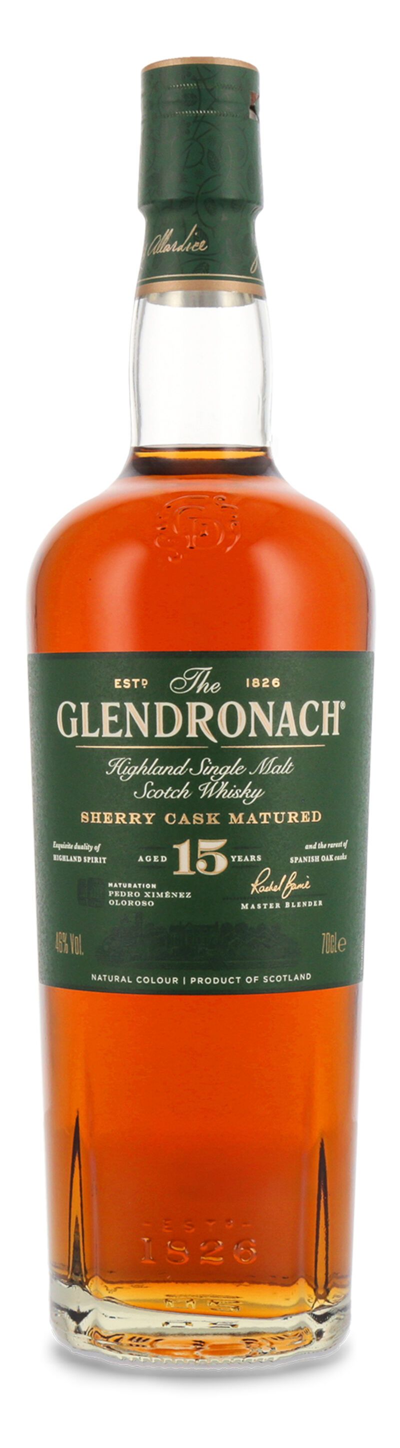 Glendronach 15 YO Sherry Cask Matured Whisky 46% vol. 0,70l