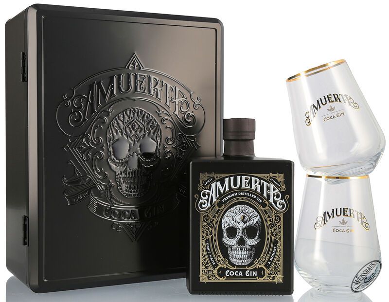 Amuerte Gin Black Edition Geschenk-Set 43% vol. 0,70l