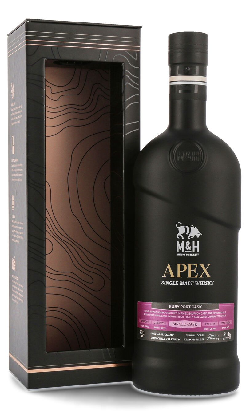 M&H APEX Black Ruby Port Cask Whisky 61,8% vol. 0,70l M&H APEX Black Ruby Port Cask Whisky 61,8% vol. 0,70l