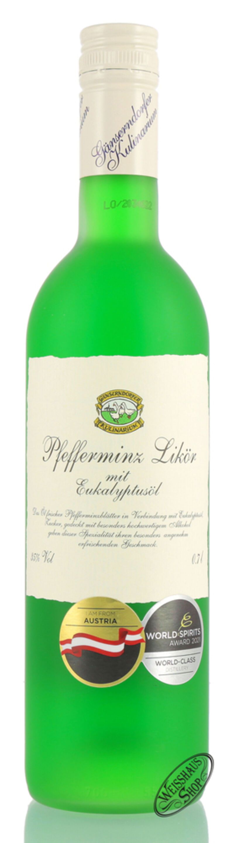 Auersthaler Pfefferminz Likör 35% vol. 0,70l
