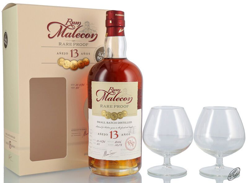 Malecon Rare Proof 13 YO Rum Geschenk-Set 50,5% vol. 0,70l Malecon Rare Proof 13 YO Rum Geschenk-Set 50,5% vol. 0,70l