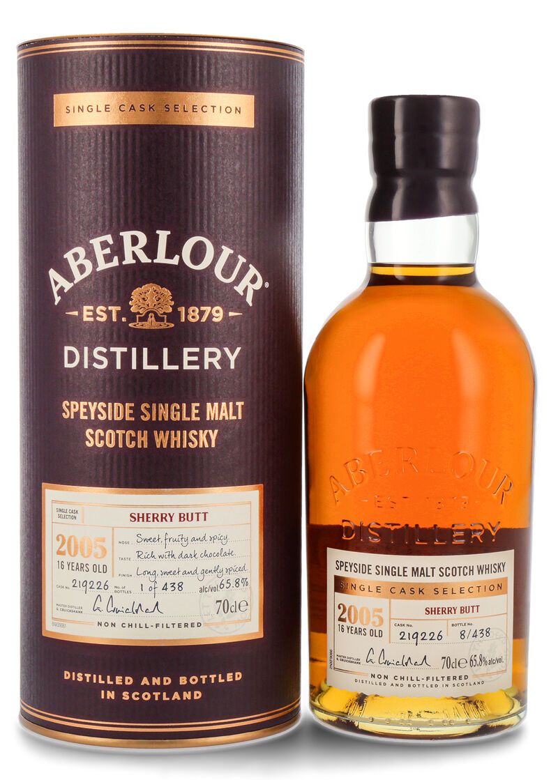 Aberlour 16 YO Single Cask 2005 Sherry Butt Whisky 65,8% vol. 0,70l Aberlour 16 YO Single Cask 2005 Sherry Butt Whisky 65,8% vol. 0,70l