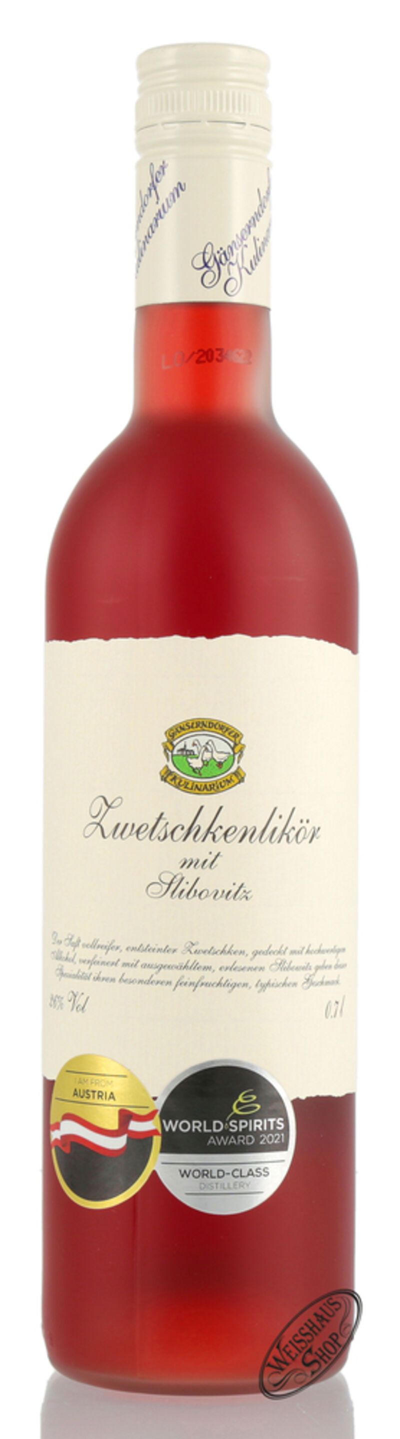Auersthaler Zwetschkenlikör mit Slibovitz 26% vol. 0,70l Auersthaler Zwetschkenlikör mit Slibovitz 26% vol. 0,70l