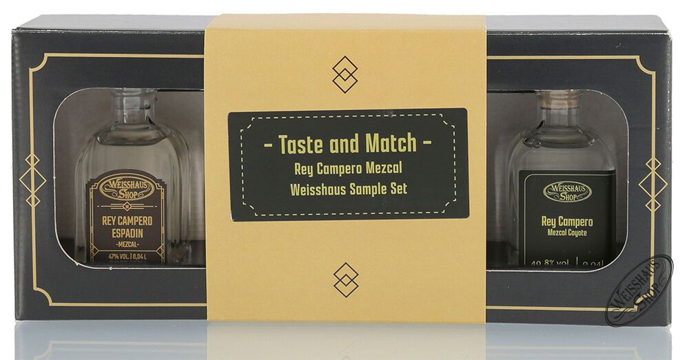 Taste and Match - Rey Campero Mezcal 4 x 0,04l Weisshaus Sample Set Taste and Match - Rey Campero Mezcal 4 x 0,04l Weisshaus Sample Set