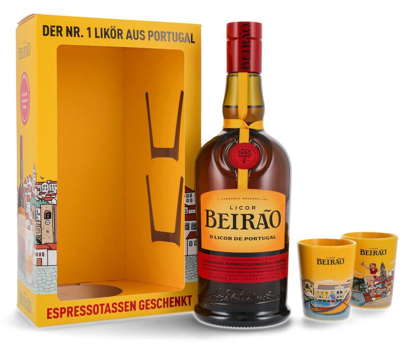 Licor Beirao Kräuterlikör Geschenk-Set 22% vol. 0,70l