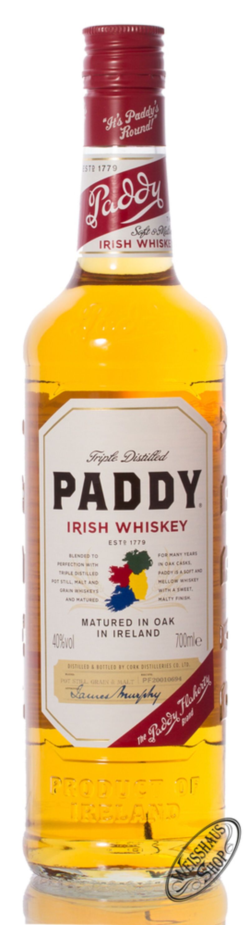 Paddy Irish Whiskey 40% vol. 0,70l