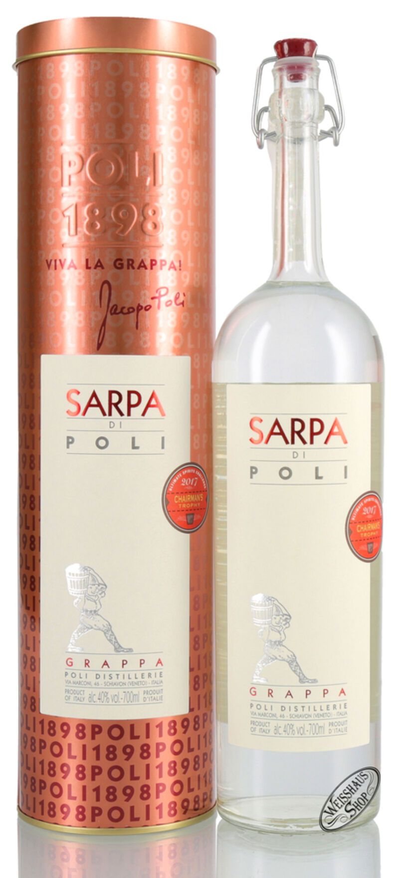 Poli Grappa Sarpa di Poli in Tubo 40% vol. 0,70l