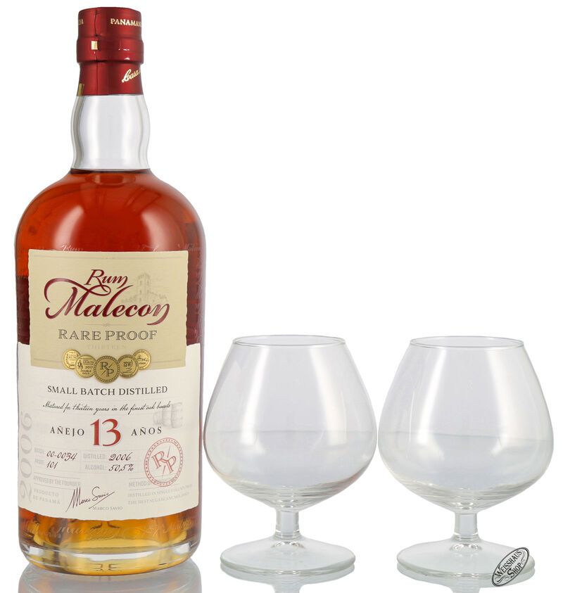 Malecon Rare Proof 13 YO Rum Geschenk-Set 50,5% vol. 0,70l Malecon Rare Proof 13 YO Rum Geschenk-Set 50,5% vol. 0,70l