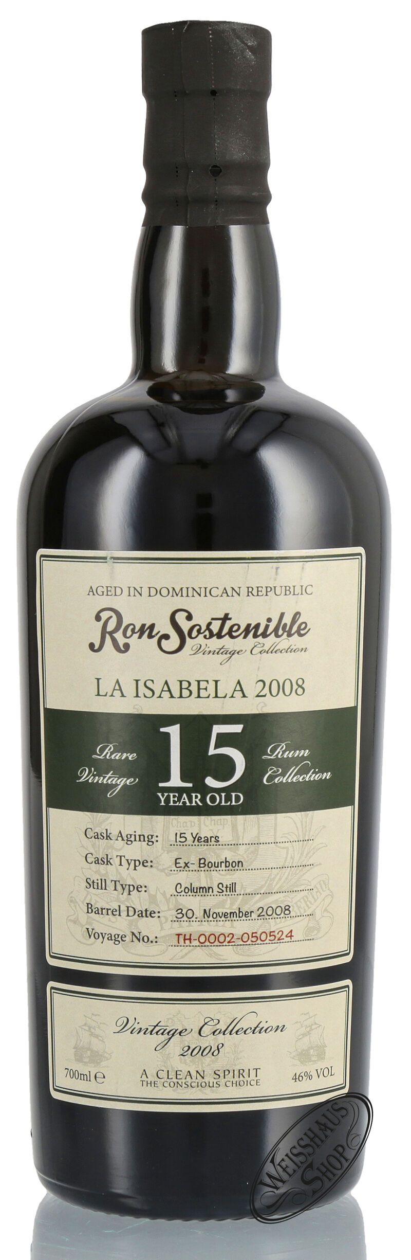 Ron Sostenible La Isabela 15 YO Rum 46% vol. 0,70l