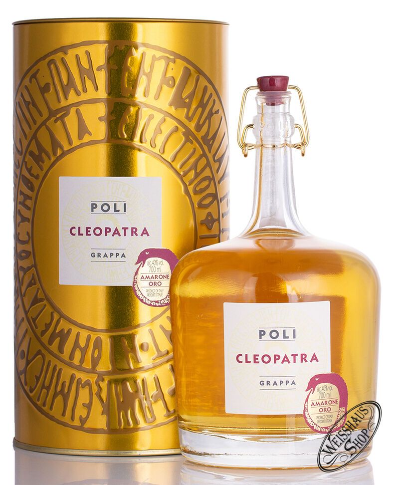 Poli Grappa Cleopatra Amarone Oro in Tubo 40% vol. 0,70l Poli Grappa Cleopatra Amarone Oro in Tubo 40% vol. 0,70l