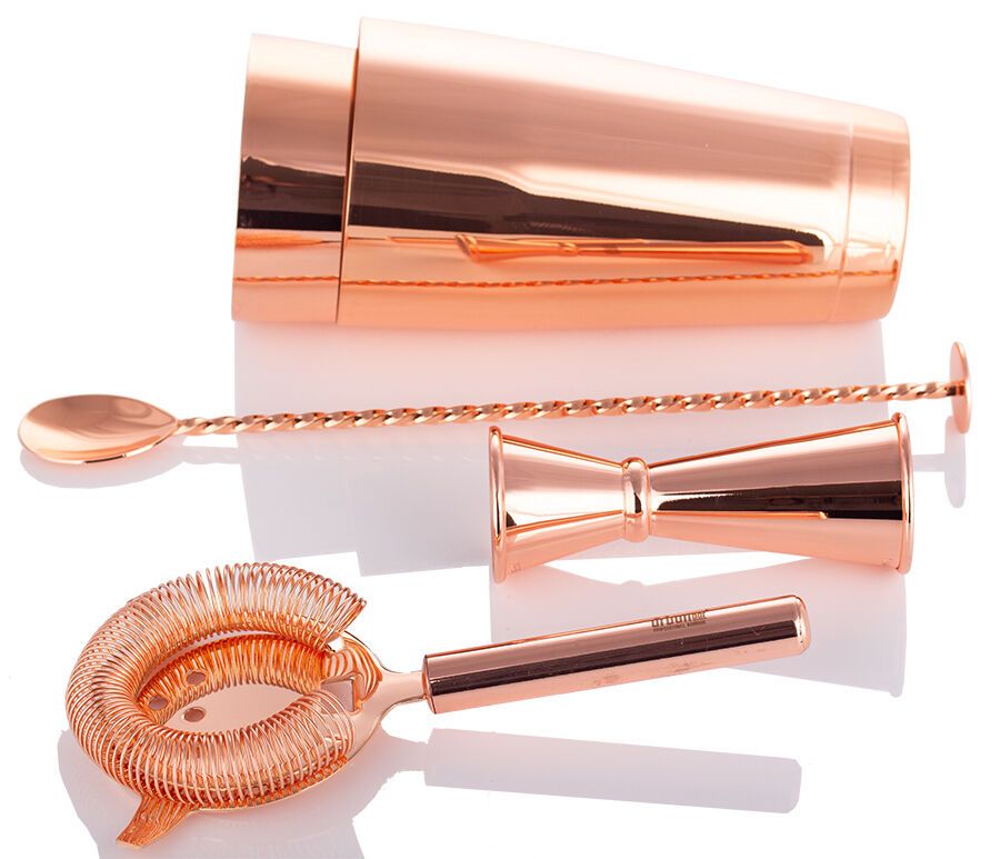 Urban Bar 5 Piece Cocktail Set Copper Plated Urban Bar 5 Piece Cocktail Set Copper Plated