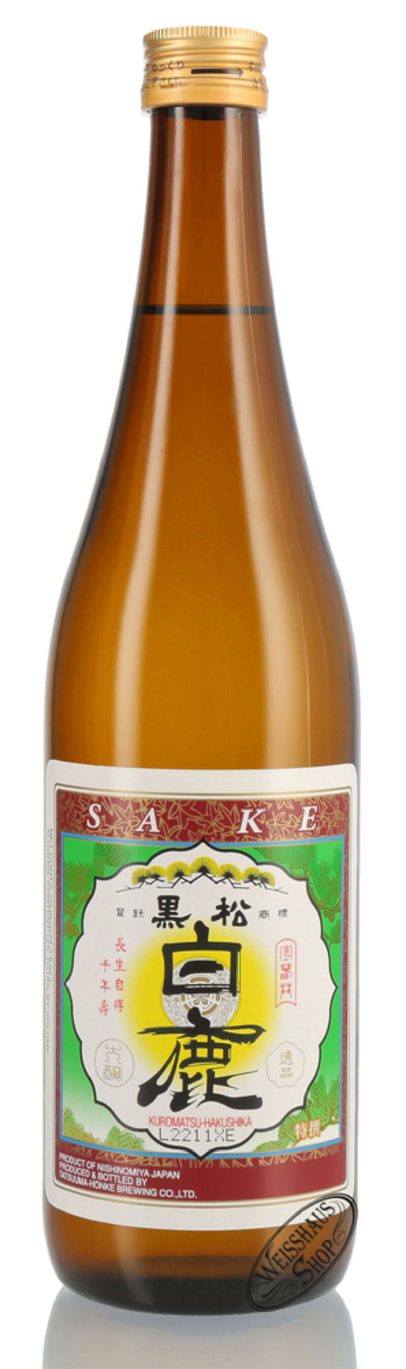 Hakushika Tokusen Junmai Sake 14,5% vol. 0,72l Hakushika Tokusen Junmai Sake 14,5% vol. 0,72l