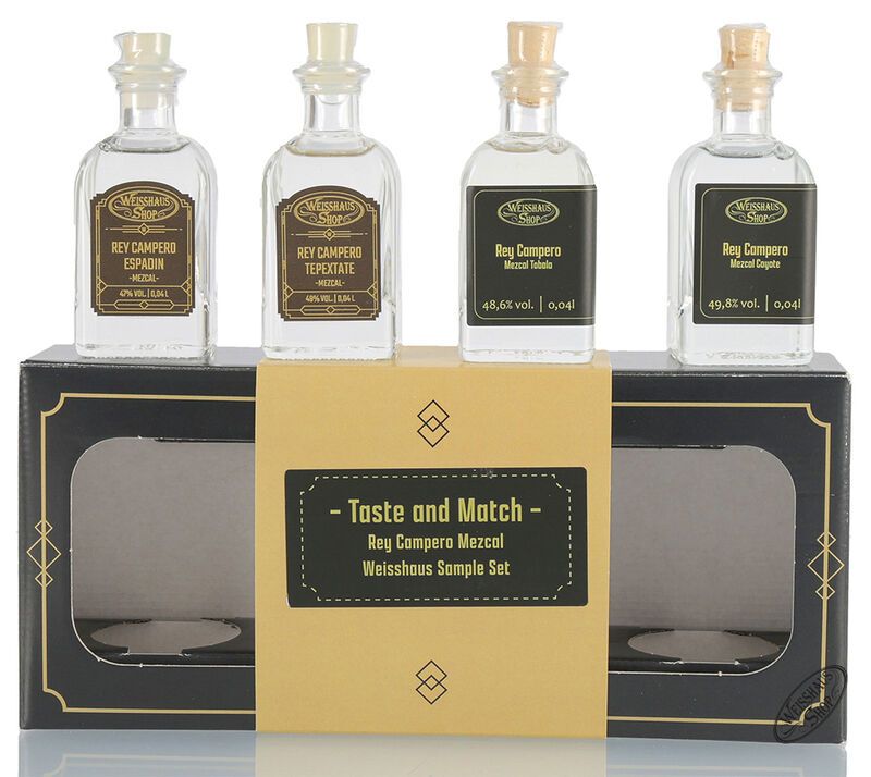 Taste and Match - Rey Campero Mezcal 4 x 0,04l Weisshaus Sample Set Taste and Match - Rey Campero Mezcal 4 x 0,04l Weisshaus Sample Set