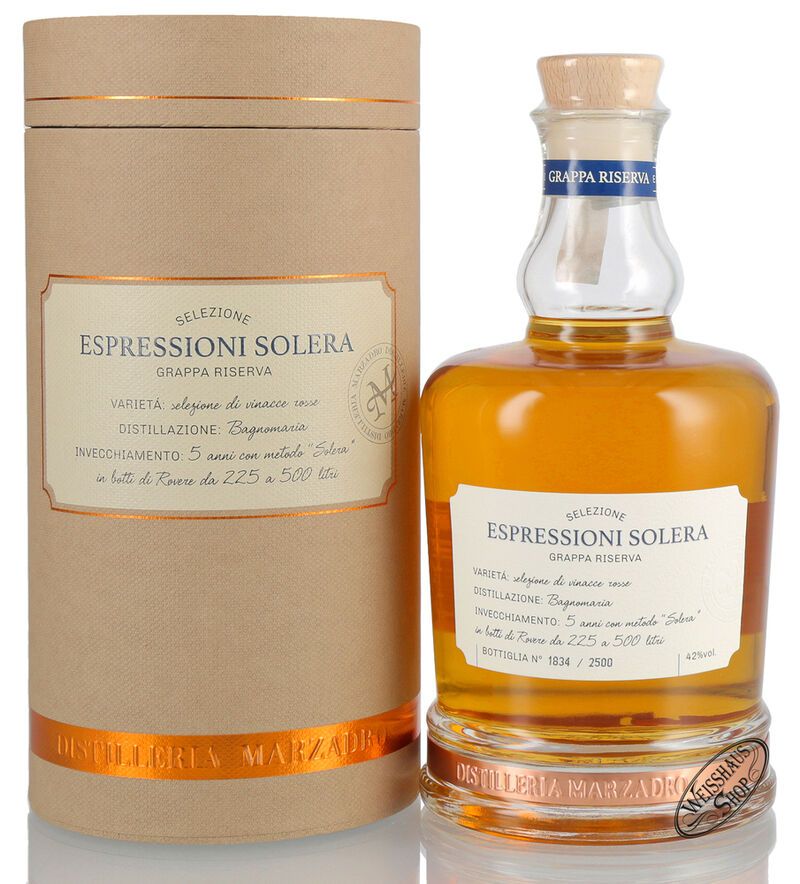 Marzadro Grappa Espressioni Solera 42% vol. 0,70l Marzadro Grappa Espressioni Solera 42% vol. 0,70l