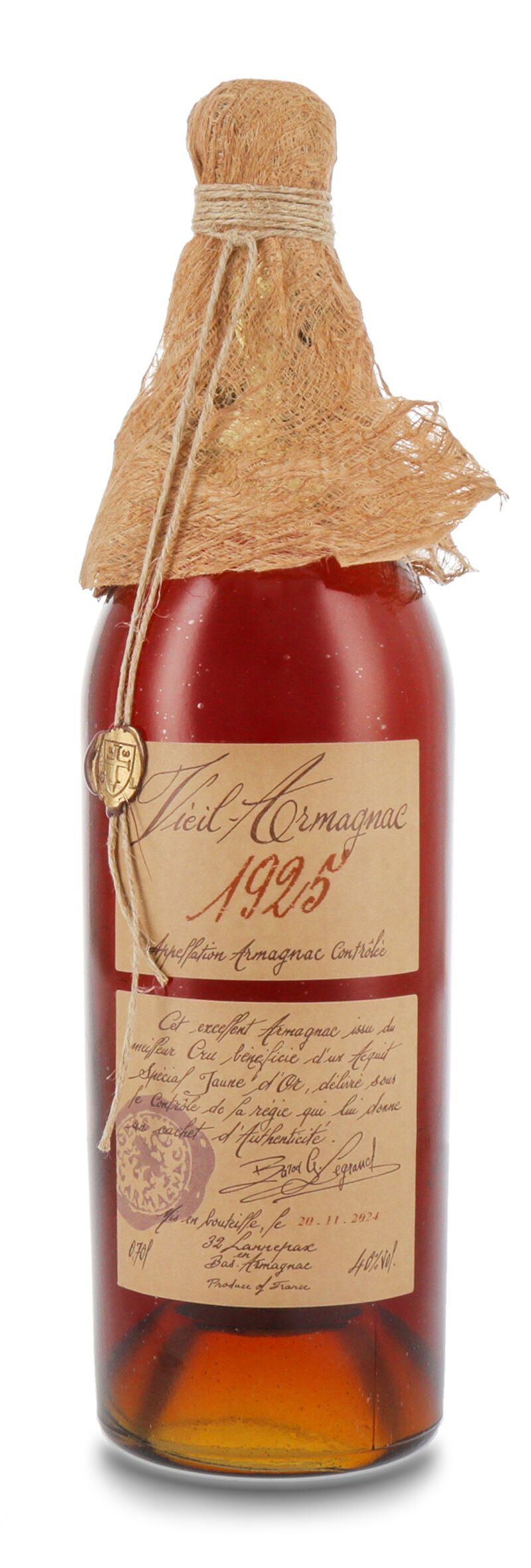 Lhéraud Baron Gaston Legrand 1925 Vieil Armagnac 40% vol. 0,70l