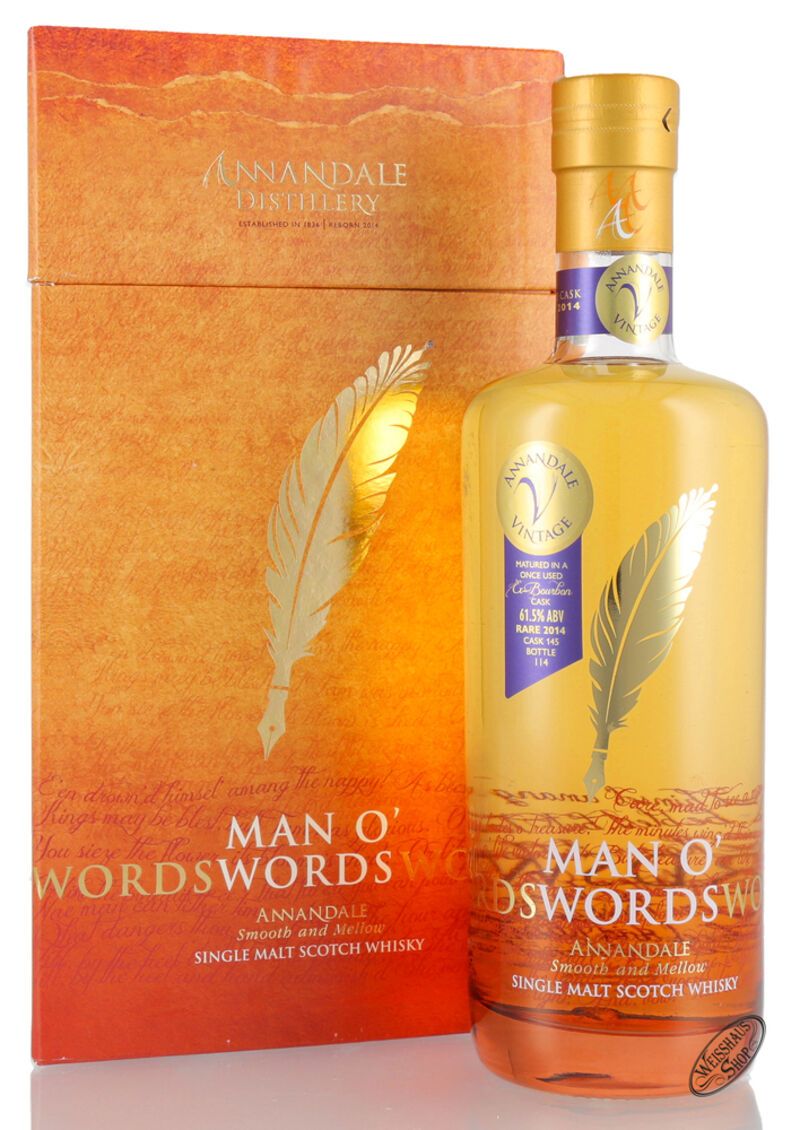 Annandale Man o' Words Rare Vintage 2014 ex-Bourbon Whisky 61,5% vol. 0,70l