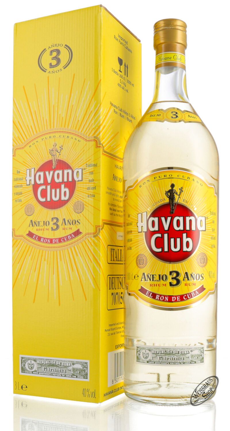 Havana Club Anejo 3 Anos Rum 40% vol. 3,0l Doppelmagnum