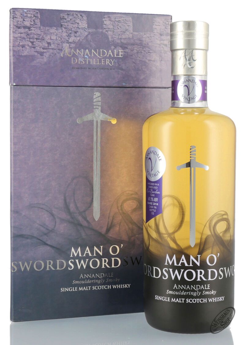 Annandale Man o' Sword Rare Vintage 2014 ex-Bourbon Whisky 61,1% vol. 0,70