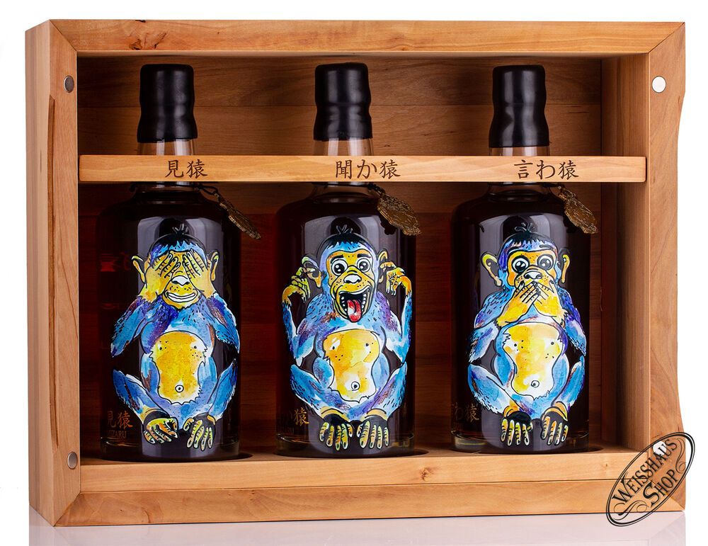 Karuizawa 1999-2000 Wise Monkeys Whisky Set 60,8% vol. 2,10l