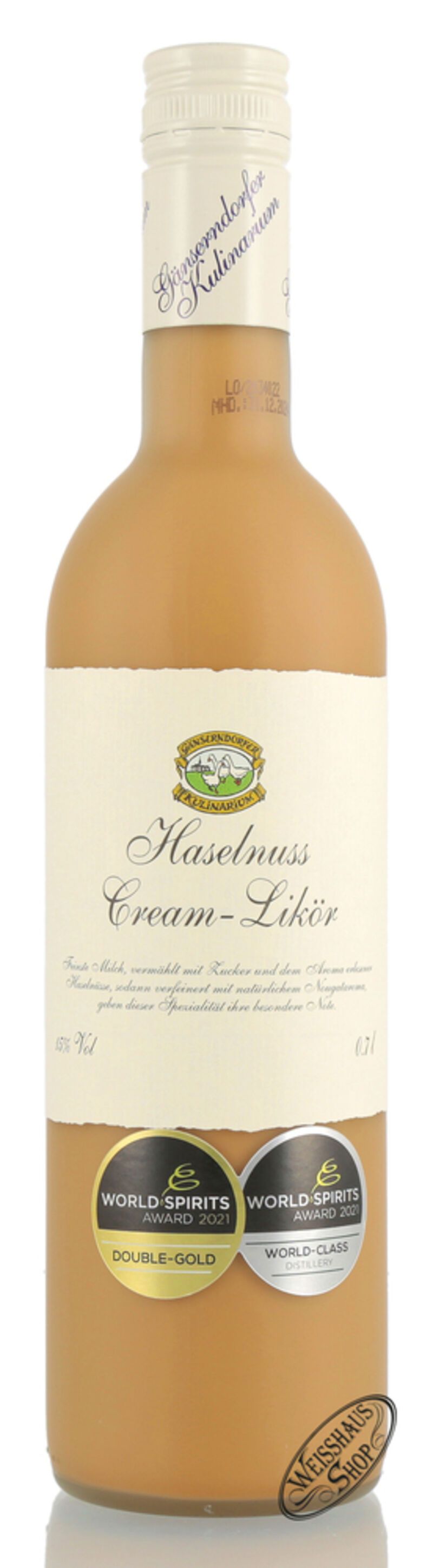 Auersthaler Haselnuss Cream Likör 15% vol. 0,70l Auersthaler Haselnuss Cream Likör 15% vol. 0,70l