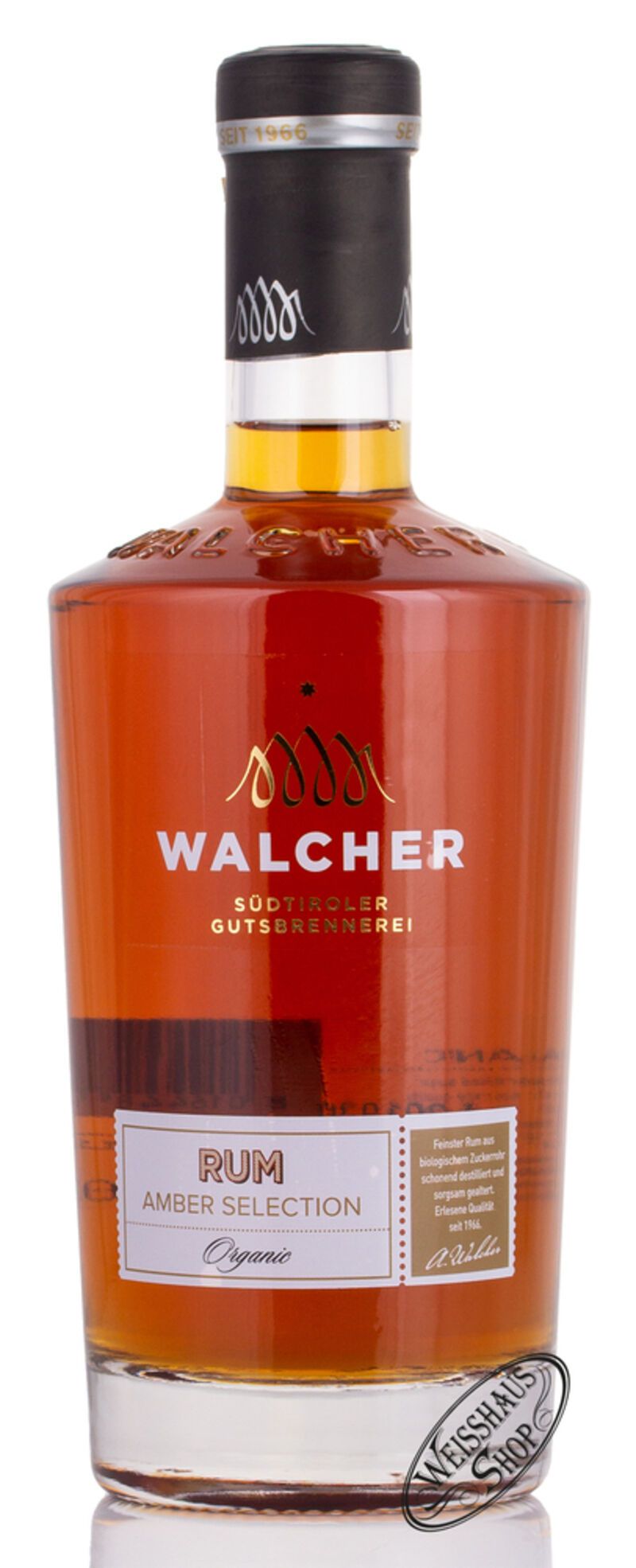 Walcher Amber Selection Organic BIO Rum 40% vol. 0,70l