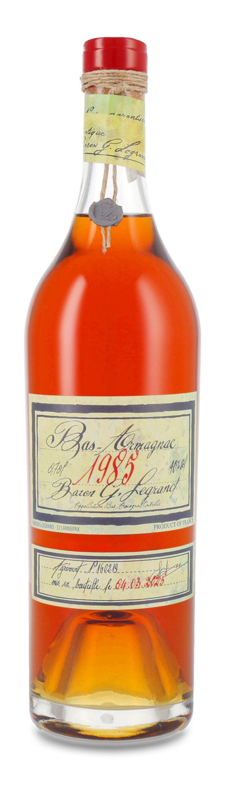 Lhéraud Baron Gaston Legrand 1985 Vieil Armagnac 40% vol. 0,70l Lhéraud Baron Gaston Legrand 1985 Vieil Armagnac 40% vol. 0,70l