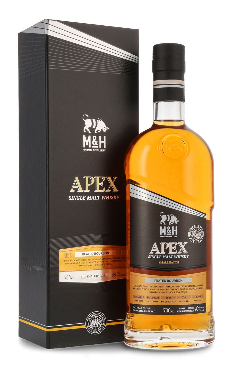 M&H APEX Peated Bourbon Cask Whisky 58,2% vol. 0,70l