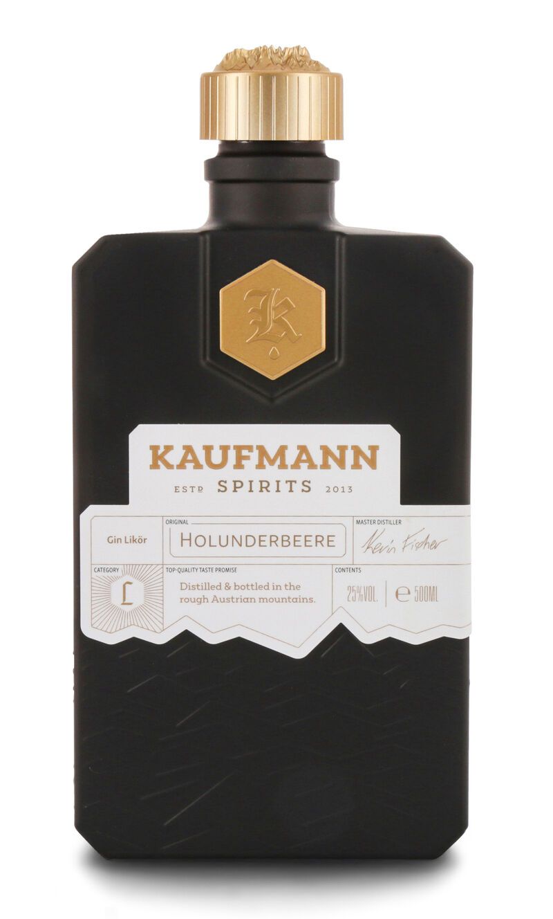 Kaufmann Spirits Holunderbeere Gin Likör 25% vol. 0,50l Kaufmann Spirits Holunderbeere Gin Likör 25% vol. 0,50l