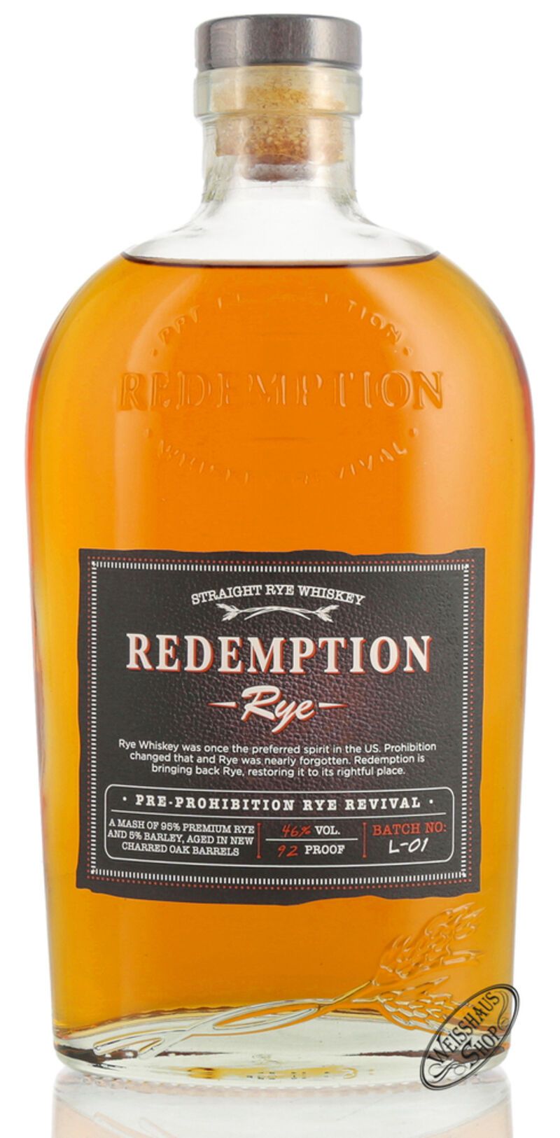 Redemption Straight Rye Whiskey 46% vol. 0,70l