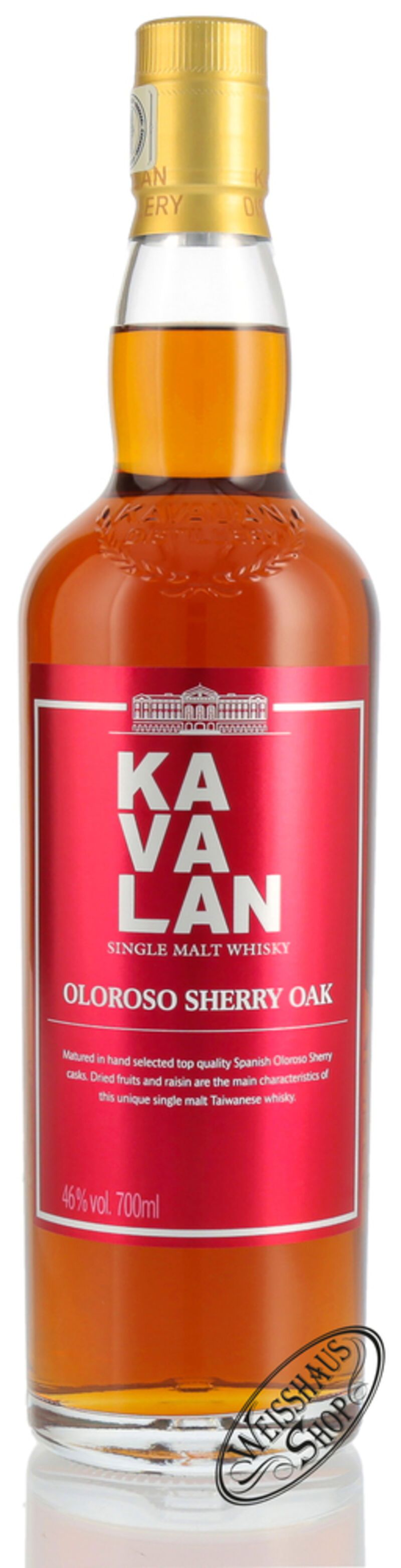 ウイスキー KAVALAN OLOROSO SHERRY OAK 700ml 46% Kavalan Oloroso Sherry Oak Single Malt Whisky 750ml - Liquor