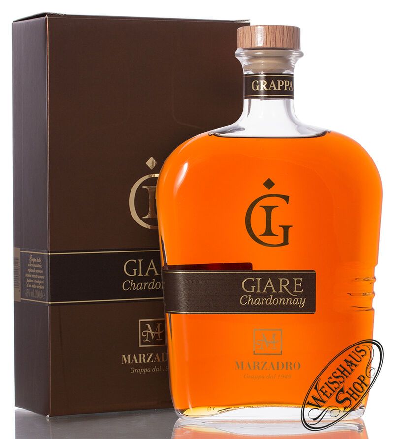 Marzadro Grappa Le Giare Chardonnay 45% vol. 2,0l Magnum